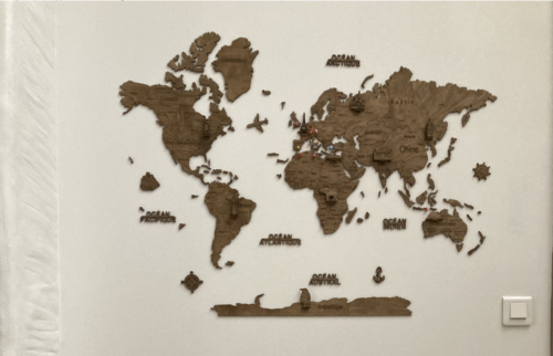 2D Wooden World Map Dark photo review